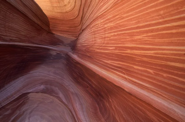 Formações de arenito, The Wave, Paria Canyon-Vermillion Cliffs Wilderness, Arizona, EUA . — Fotografia de Stock