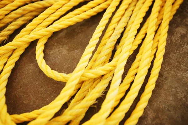 Sárga nylon kötél — Stock Fotó