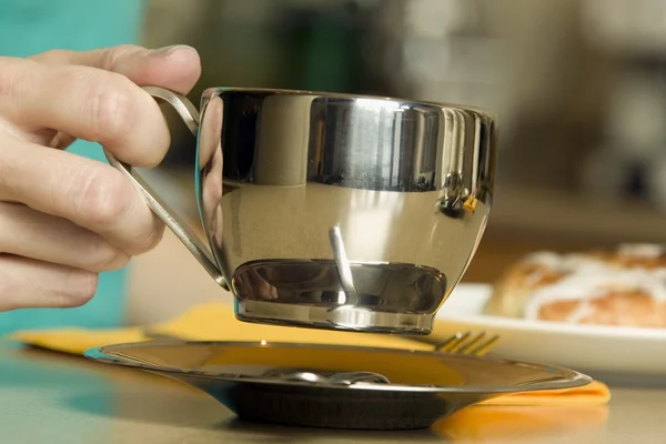 A Stainless Steel Mug — Stock Photo, Image