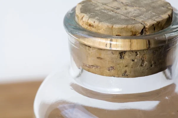 Clear Glass Jar With Cork Stopper — Stock Photo, Image