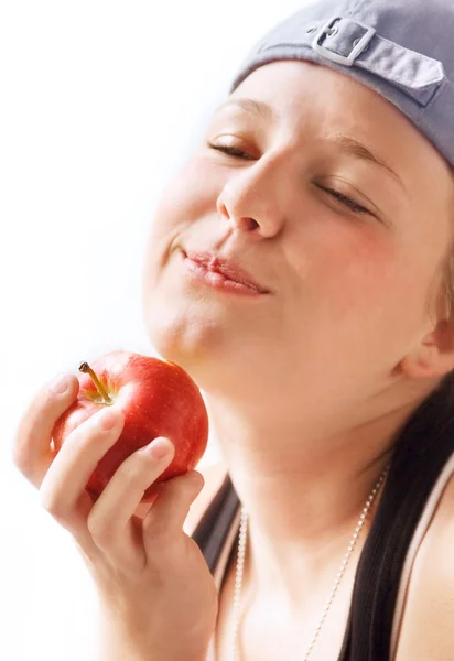 Dziecko gryzie do apple — Zdjęcie stockowe