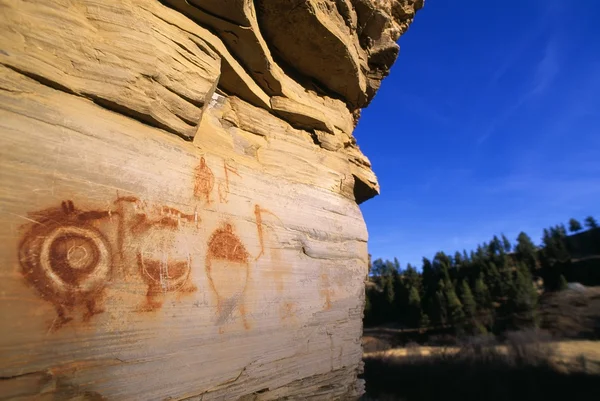 Indian Pictographs, Bear Gulch Pictographs — Stock Photo, Image