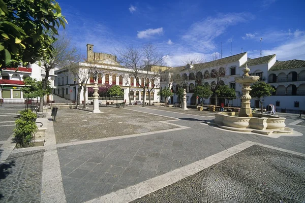 Het plaza mayor tijdens semana santa — Stockfoto