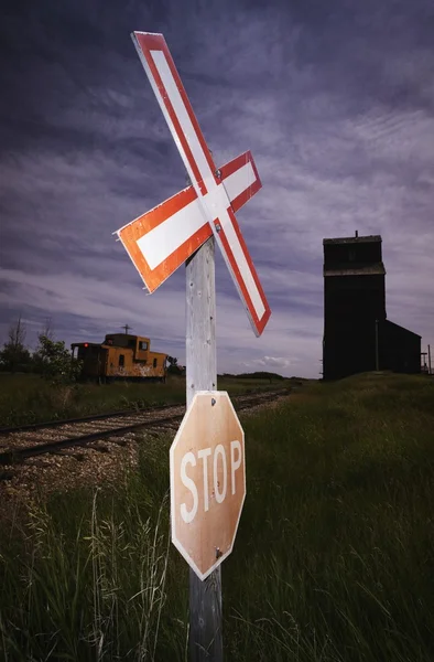 Ett tecken på järnvägen — Stockfoto