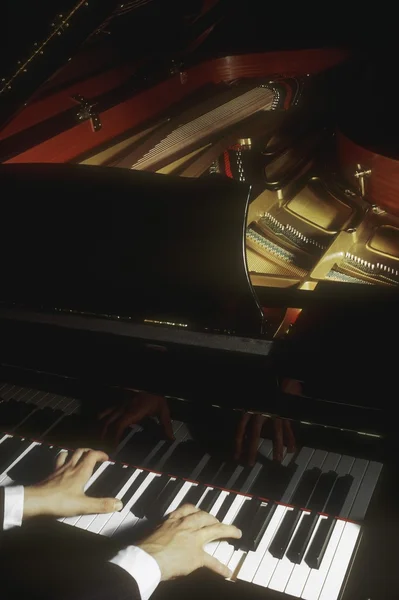 Een pianist speelt een grand piano — Stockfoto