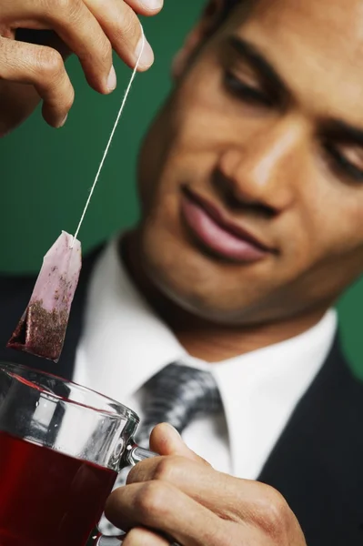 Businessman Having Tea — Stock Photo, Image