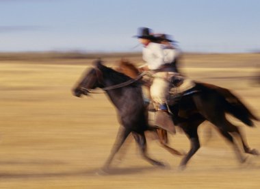 Cowboys Racing Horses clipart