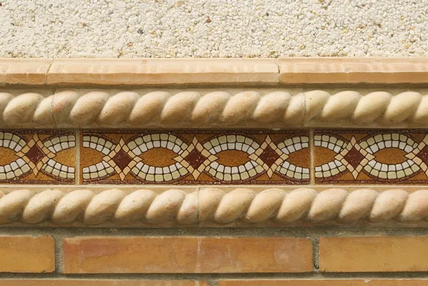 Decorative Border Tile On Outside Wall — Stock Photo, Image