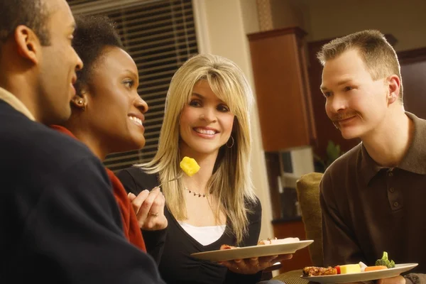 Couples Sharing A Meal Together — Stock Photo, Image