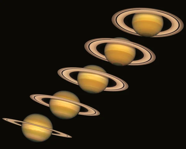 Widok na Saturna w ciągu lat (1996-2000) — Zdjęcie stockowe