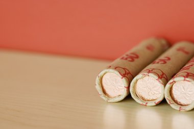 Rolls Of Canadian Pennies clipart