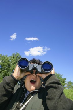 Looking Through Binoculars clipart