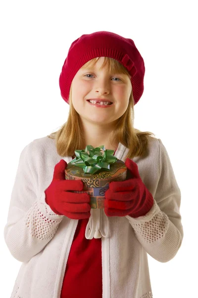 Young Girl With Present — Stock Photo, Image