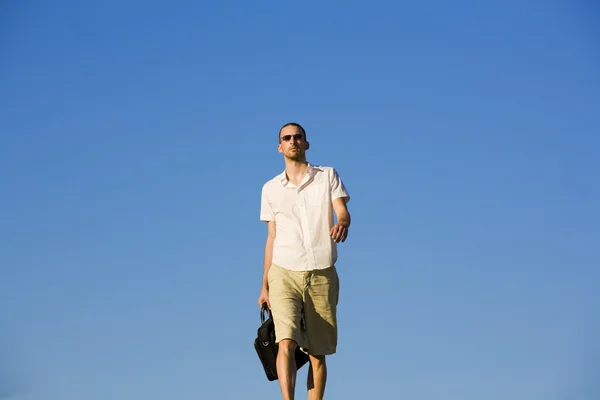 Man Walking With A Case — Stock Photo, Image