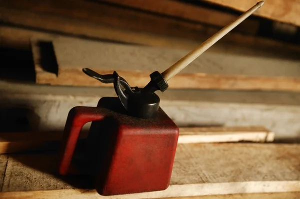 Jerrycan And Lumber — Stock Photo, Image