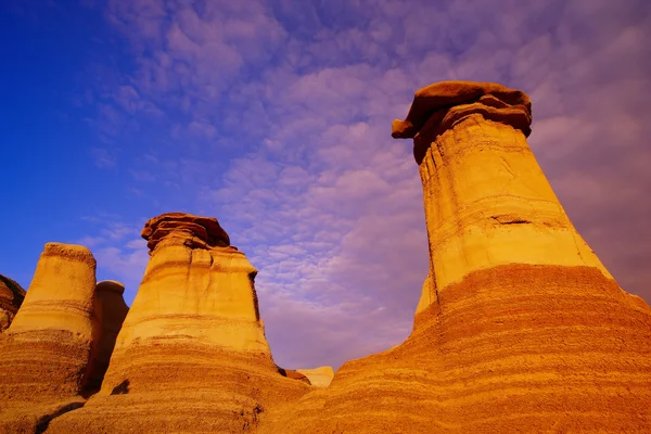 Hoodoos en Drumheller, Alberta — Foto de Stock