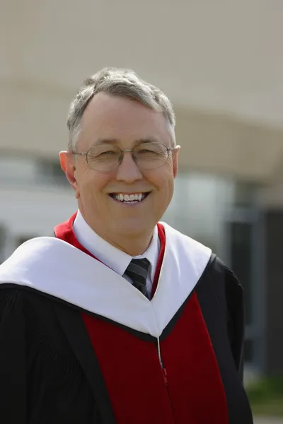 Senior In Graduation Gown — Stock Photo, Image