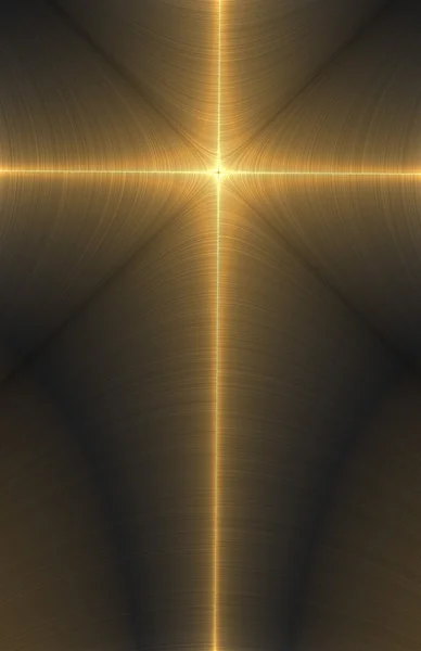 Illuminated Metallic Cross — Stock Photo, Image