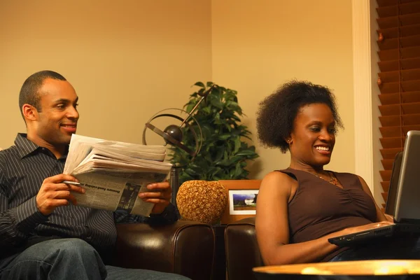 Couple Working At Home — Stock Photo, Image