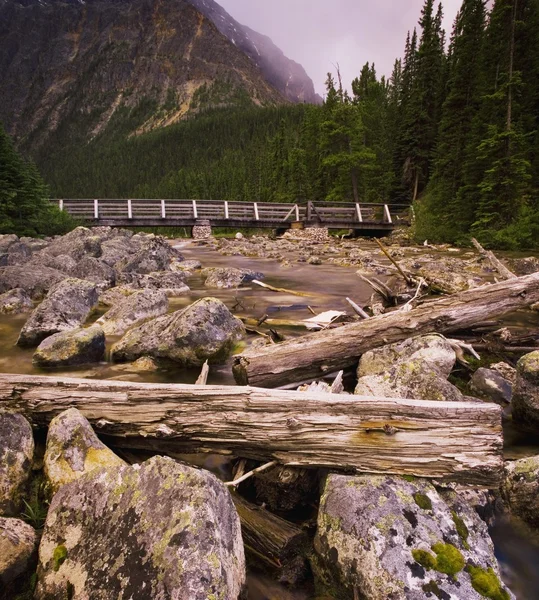 山を流れる川 — ストック写真