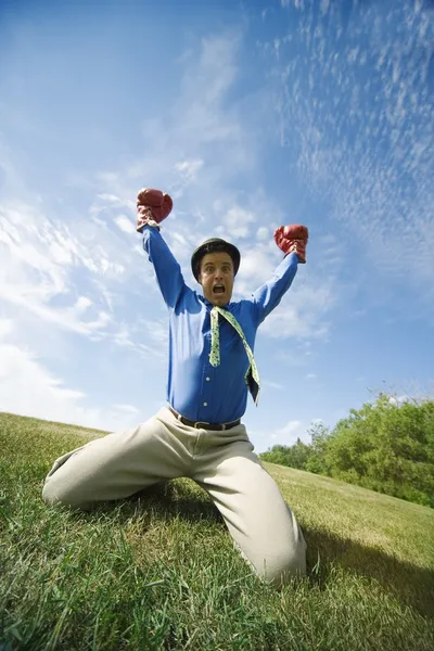 Man Giving Victory Shout — Stock Photo, Image