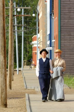 insanlar fort Edmonton, alberta dönem kostümü