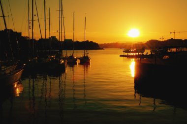 gün batımında Marina