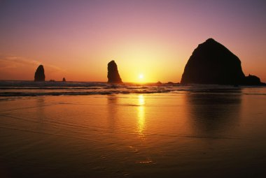 Sunset At Cannon Beach clipart