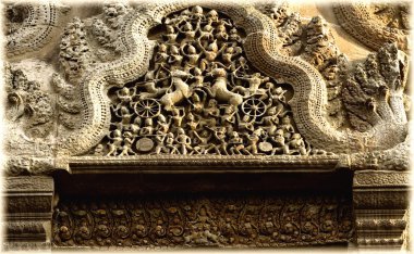 bas-reliefs hindu mitler, angkor wat, cambodia