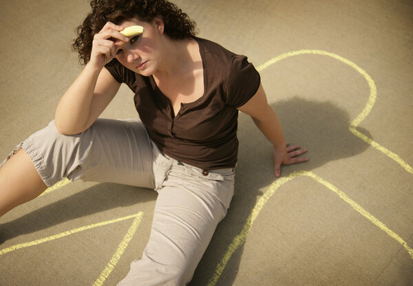 Woman With Chalk Outline