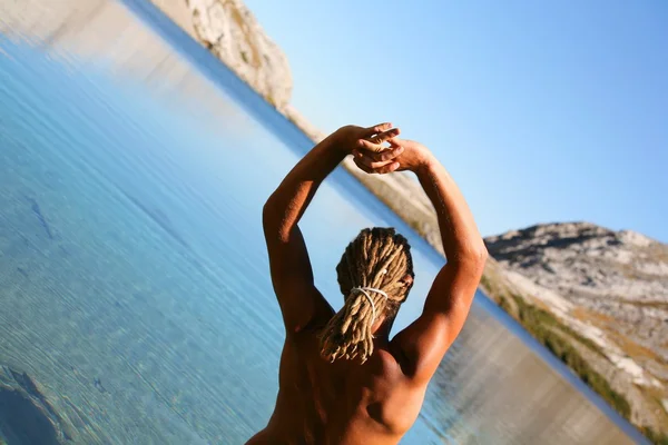 Young Man Stretching — Stock Photo, Image