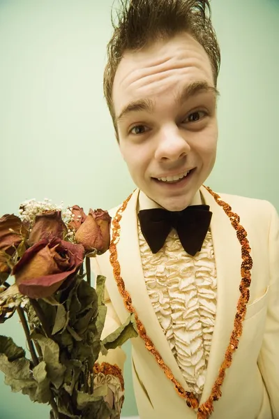 Teen In A Vintage Tuxedo — Stock Photo, Image