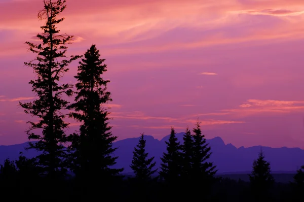 Silhouette einer Bergszene — Stockfoto