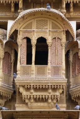 ayrıntı penceresinde, patwon ki haveli, rajasthan Hindistan