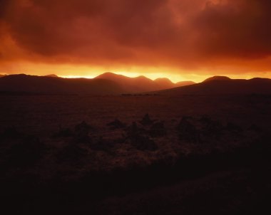 leenaun, connemara, co galway, İrlanda yakınındaki maumturk dağlar