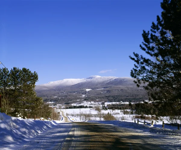 Landelijke weg in de winter — Stockfoto