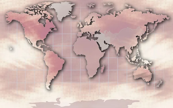 Ilustración del mapa mundial —  Fotos de Stock