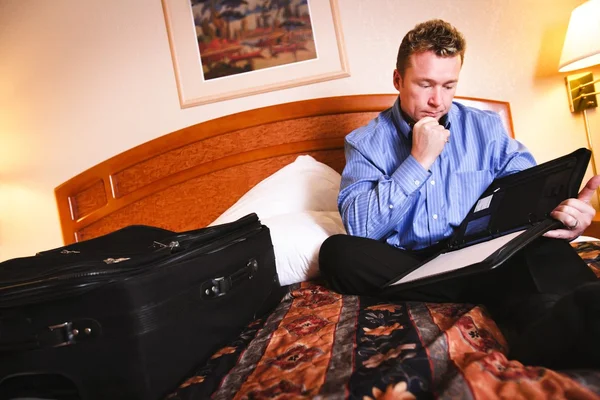 A Businessman Reviewing Some Notes — Stock Photo, Image