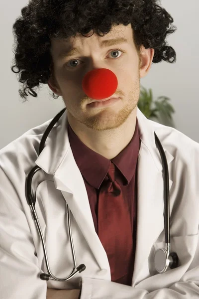 Medico clown triste — Foto Stock
