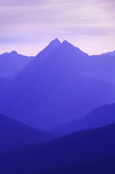 Nebelschichtige Bergszene — Stockfoto