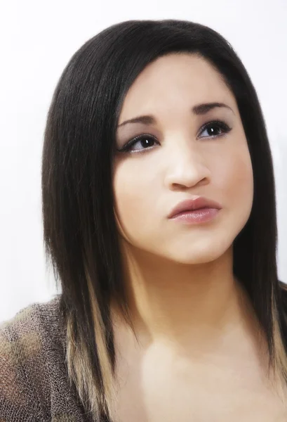 Young Woman Looking Worried — Stock Photo, Image