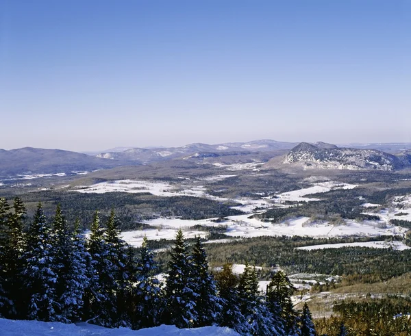 Heuvels in de winter, eastern townships, quebec, canada — Stockfoto