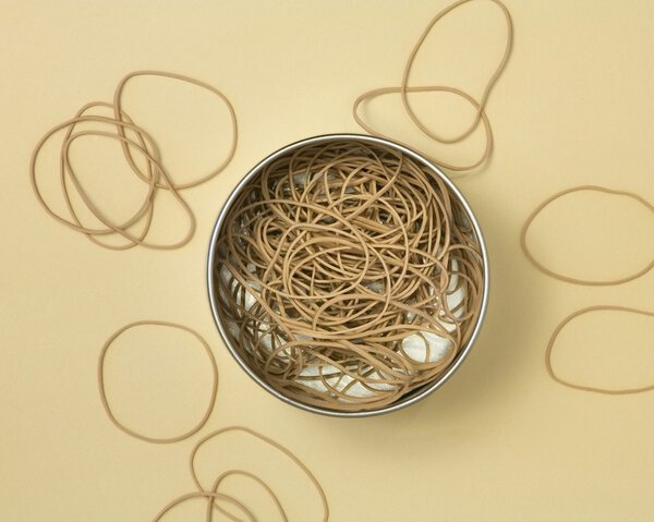 Rubber Bands In Metal Tin