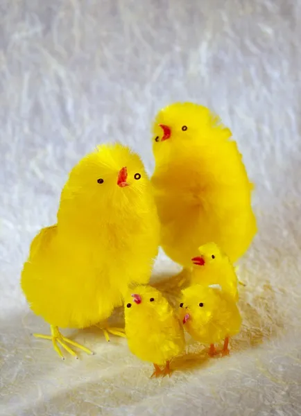 Chicas de Pascua. polluelos de juguete —  Fotos de Stock