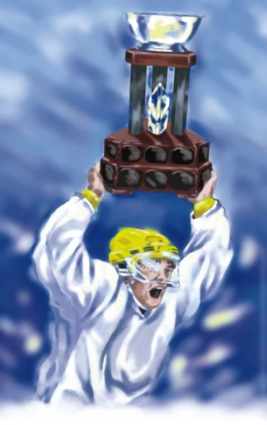 Winning A Trophy In Hockey — Stock Photo, Image