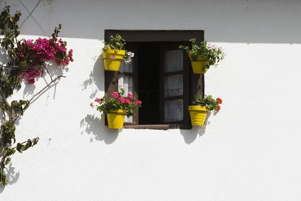 Ventana decorativa en Escalente, Cantabria, España — Foto de Stock