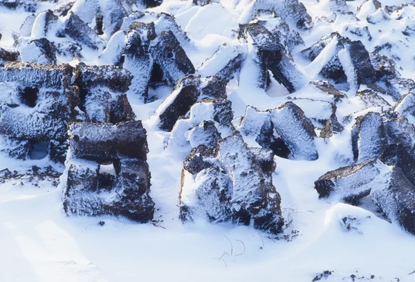 Snö och torv — Stockfoto