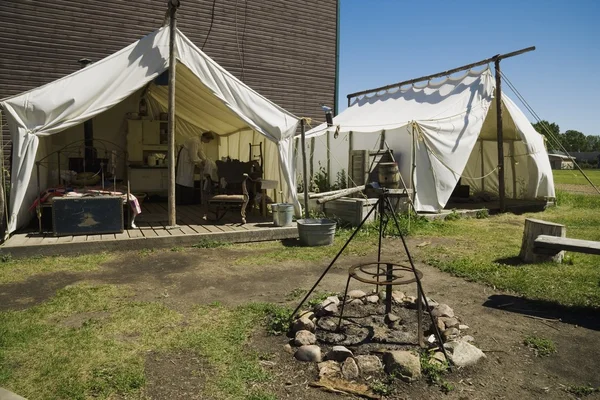 Historische camping in fort edmonton, alberta — Stockfoto