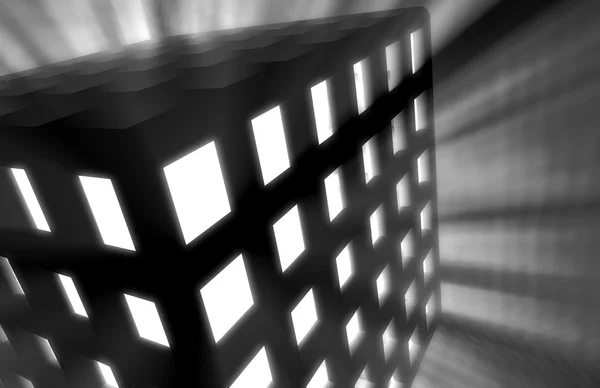 Black And White Computer Generated Abstract Design — Stock Photo, Image