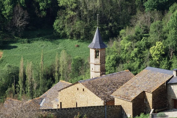 Dorp in de llessui vallei, Pyreneeën, Spanje — Stockfoto